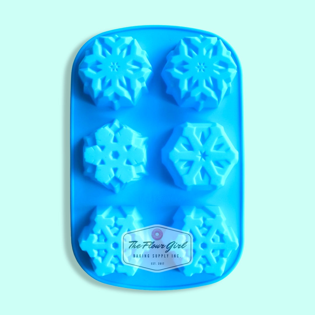 MoldFun 6 Holes Christmas Snowflakes Silicone Mold Tray for Handmade DIY Muffin Chocolate Candy Gummy Ice Cube Jello Jelly Cupcake Bakeware Baking