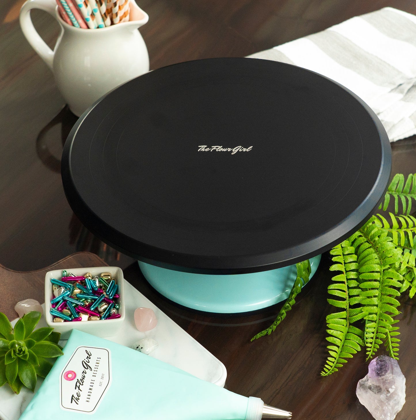 Modern Cake Decorating Turntable + FREE MAT